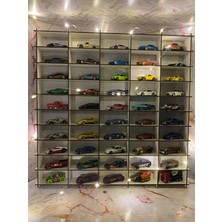 Ahşap Araba Rafı 50'li Beyaz Renk (Hotwheels ve Matcbox Arabaları Için Uygundur)