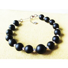 Lilah Gümüş Tr Lilahgümüştrgümüş Dorika Toplu Oniks Doğal Taşlı Kadın Bileklik