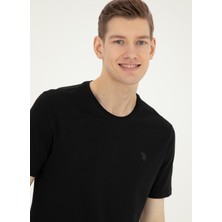 U.S. Polo Assn. Bisiklet Yaka Siyah Erkek T-Shirt GTS01IY024