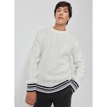 Altınyıldız Classics Bisiklet Yaka Standart Ekru Erkek Kazak 4A4923100009