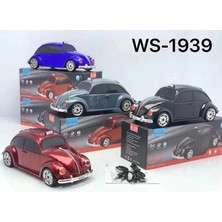 Gül İletişim Wster WS-1939 Beetle Araba Görünümlü Taşınabilir Kablosuz Bluetooth Hoparlör ve Radyo