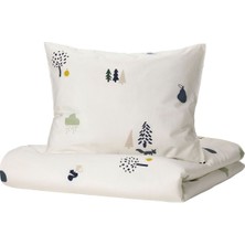 IKEA Çocuk Nevresim Takımı Seti Beyaz-Desenli 150X200/50X60 cm