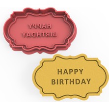 Butedo Happy Birthday Kurabiye Kalıbı Şekillendirici Kopat 2 Parça