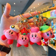 Silver Umbrella Karikatür Waddle Dee Doo Oyunu Tatlı Pembe Kirby Anime Kolye Kabi Keychian Çocuk Doğum Günü Hediyeleri Kadın Araba Çanta Anahtar Chian Kızlar (Yurt Dışından)