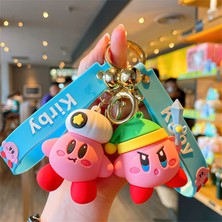 Silver Umbrella Karikatür Waddle Dee Doo Oyunu Tatlı Pembe Kirby Anime Kolye Kabi Keychian Çocuk Doğum Günü Hediyeleri Kadın Araba Çanta Anahtar Chian Kızlar (Yurt Dışından)