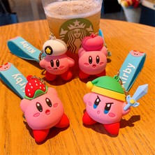 Silver Umbrella Karikatür Waddle Dee Doo Oyunu Tatlı Pembe Kirby Anime Kolye Kabi Keychian Çocuk Doğum Günü Hediyeleri Kadın Araba Çanta Anahtar Chian Kızlar (Yurt Dışından)