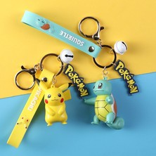 Silverum Brella Anime Orijinal Pokemon Aksiyon Figürü Pikachu Anahtarlık Pokémon Anahtarlık Squirtle Psyduck Anahtarlık Model Araba Anahtarlık Erkek Kız (Yurt Dışından)