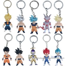 Silver Umbrella Dragon Ball Goku Vegeta Gohan Cep Buu Anahtarlık Figürleri Süper Saiyan Dbz Aksiyon Figürü Anime Koleksiyon Model Oyuncaklar Çocuklar Hediye (Yurt Dışından)