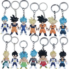 Silver Umbrella Dragon Ball Goku Vegeta Gohan Cep Buu Anahtarlık Figürleri Süper Saiyan Dbz Aksiyon Figürü Anime Koleksiyon Model Oyuncaklar Çocuklar Hediye (Yurt Dışından)