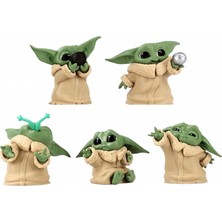 Silverum Brella 5 Adet/takım Star Wars Mandaloryalı Bebek Yoda Karikatür Aksiyon Figürü Biblo Süsleme Hediye (Yurt Dışından)