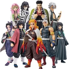 Silver Umbrella Anime Şeytan Şekil Kamado Tanjirou Nezuko Aksiyon Figürleri Pvc Model Oyuncaklar Zenitsu Heykelcik Inosuke Kimetsu Hiçbir Yaiba Figura (Yurt Dışından)