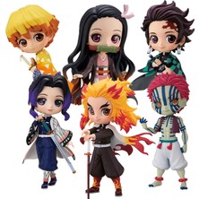 Silver Umbrella Qposket Anime Iblis Avcısı Şekil Nezuko Tanjirou Zenitsu Inosuke Kyoujurou Giyuu 15 cm Aksiyon Figuras Kawaii Pvc Model Oyuncaklar Hediye (Yurt Dışından)