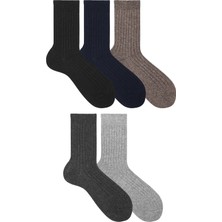 Ozzy Socks 5 Çift Kışlık Erkek Lambswool Yünlü Uyku Çorabı Soft Touch