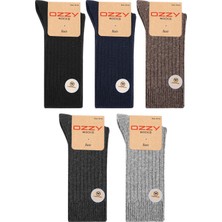 Ozzy Socks 5 Çift Kışlık Erkek Lambswool Yünlü Uyku Çorabı Soft Touch