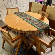 Roys Ahşap 100 Cm Naturel Yuvarlak Açılabilen Baba Ayak Yemek Masası
