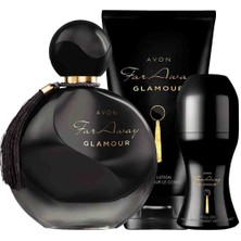Avon Far Away Glamour Kadın Parfüm Edp 50 Ml Roll On 50 Ml Vücut Losyonu 150 Ml