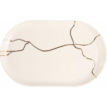 Porland Spirits Altın Yaldız Kayık Tabak 32 cm 04ALM007060