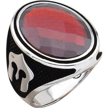 Taja Erkek Yüzük Gümüş 925 Ayar Zirkon Taşlı Miğfer Figürlü