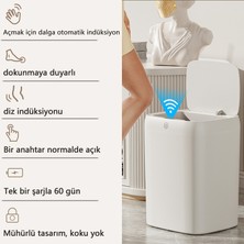 Exquisite 11 Lt Akıllı Sensörlü Çöp Kutusu Banyo Ipx5 Su Geçirmez Akıllı Çöp Kutusu - Beyaz (Yurt Dışından)