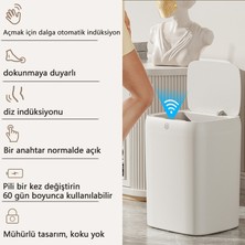 Exquisite 11 Lt Akıllı Sensörlü Çöp Kutusu Oturma Odası ve Banyo Için Su Geçirmez Akıllı Çöp Kutusu - Beyaz (Yurt Dışından)