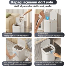 Exquisite 13 Lt Akıllı Sensörlü Çöp Kutusu Mutfak ve Banyo Su Geçirmez Akıllı Çöp Kovası - Gold (Yurt Dışından)