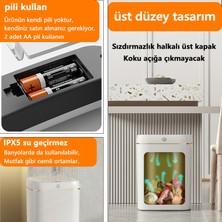 Exquisite 13 Lt Akıllı Sensörlü Çöp Kutusu Mutfak ve Banyo Su Geçirmez Akıllı Çöp Kovası - Gold (Yurt Dışından)