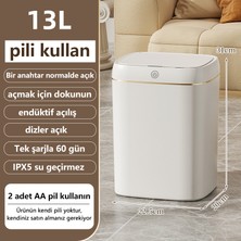 Exquisite 13 Lt Akıllı Sensörlü Çöp Kutusu Mutfak ve Banyo Su Geçirmez Akıllı Çöp Kovası - Gold (Yurt Dışından)
