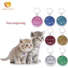 Shanhua Shop Mor Tarzı Güzel Kişiselleştirilmiş Pet Yaka Ücretsiz Oyulmuş Isim Tel Kımlık Etiketleri Kediler Için Özelleştirilmiş Pet Kolye Kolye Köpek Etiketi Yavru Aksesuar (Yurt Dışından)