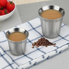 Shanhua Shop Büyük Göbek Kupası Stili S Beden Nespresso Bardakları Pixie Espresso Çift Katmanlı Paslanmaz Çelik Termo Kapsül Kupa Soğuk Su Bira Kupa Çift Kahve Süt Çay Bardağı (Yurt Dışından)