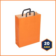 Kağıt Çanta İçten Saplı Baskısız Turuncu 80 gr 32X12X42 cm 20 Adet