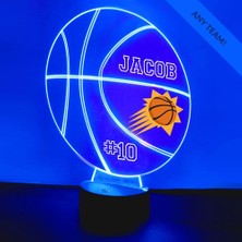 Liulian Phoenix Basketbol Suns Spor Gece Işığı Masa Masa Lambası Spor Kask LED El Yapımı Uzaktan Kumanda ile Kişiselleştirilmiş Büyük Hediye (Yurt Dışından)