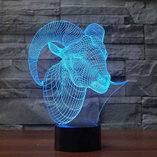 Liulian Lamba 3D LED Hayvan Koyun Gece Lambası, Komidin 16 Renk Değiştirme Atmosfer Lambası Çocuklar Için USB Kablosu ile Yatak Odası Dekorasyonu Noel Doğum Günü Hediyesi (Yurt Dışından)