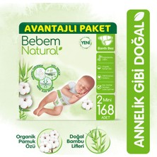 Bebem Natural Bebek Bezi 2 Beden Mini Avantajlı Paket 168 Adet