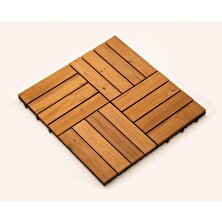 Sunsoe Fin Çamı Balkon Bahçe Ahşap Yer Döşemesi Karo Deck 30X30 cm - 10 Adet(0,9m2)