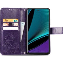 Bdt Boutique Infinix Not 11 Pro Kısa Kayış Dört Yapraklı Yonca Deri Telefon Kılıfı (Yurt Dışından)