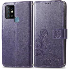 Bdt Boutique Infinix Sıcak 10 Flip Kapak Için Dört Yapraklı Yonca Deri Kısa Telefon Kılıfı (Yurt Dışından)