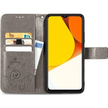 Bdt Boutique Vivo Y35 Dört Yapraklı Yonca Için Kısa Kayış Deri Kapak Çevirin Telefon Kılıfı (Yurt Dışından)