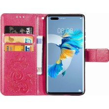 Bdt Boutique Huawei Mate 40 Pro Için Zarif Iş Dört Yaprak Flip Telefon Kılıfı (Yurt Dışından)