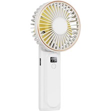 Hermoso Elde Taşınır 3600MAH Taşınabilir Eskitilebilir Fan, 6 Hız Ayarlanabilir, Beyaz (Yurt Dışından)