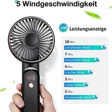 Hermoso Fan, 5 Rüzgar Hızı ve 180° Katlanabilir Mini Fan, 2500MAH Pil ile (Yurt Dışından)