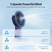 Hermoso Misting Fan Taşınabilir El Fanı, 4000MAH El Sis Fanı, A (Yurt Dışından)