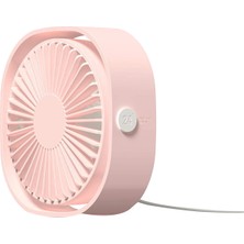 Hermoso Öğrenci USB ile Çalışan Fan Için Sessiz 360 Derece Dönebilen Fan (Pembe) (Yurt Dışından)