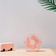 Hermoso Öğrenci USB ile Çalışan Fan Için Sessiz 360 Derece Dönebilen Fan (Pembe) (Yurt Dışından)