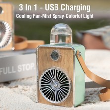 Hermoso 3'ü 1 Arada Fan Soğutma Asılı Boyun USB Fan Hava Soğutucu Fan Yeşil (Yurt Dışından)