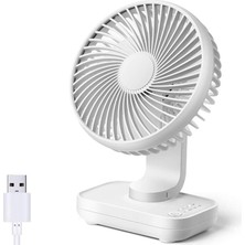 Hermoso USB Fan, Pille Çalışan, Mini Fan, Güçlü Hava Akımı Beyaz Renk (Yurt Dışından)