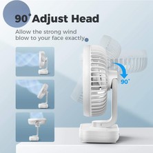 Hermoso USB Fan, Pille Çalışan, Mini Fan, Güçlü Hava Akımı Beyaz Renk (Yurt Dışından)