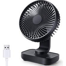 Hermoso USB Fan, Pille Çalışan, Mini Fan, Güçlü Hava Akışlı Mürekkep-Mavi Renk (Yurt Dışından)