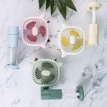 Hermoso Mini Fan, Sprey Soğutma Fanı, Soğutma Sisli Nemlendirici USB Fan, Yeşil (Yurt Dışından)