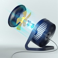 Hermoso Küçük USB Fan Masaüstü 8 Inç Takılabilir Mini Sessiz Küçük Fan Açık Mavi (Yurt Dışından)