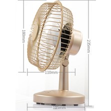 Hermoso USB Şarjlı Iki Hızlı Ayarlanabilir Elektrikli Fan Masaüstü Mini Fan, C (Yurt Dışından)